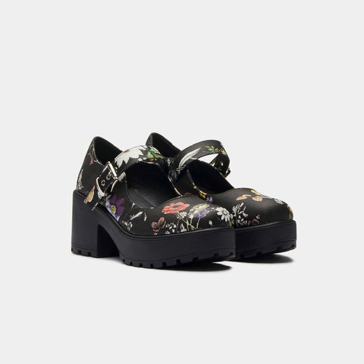 Femme Noir Chaussures Mary Jane Koi Footwear Tira Mary Janes 'floral Edition' - IXW-1683232