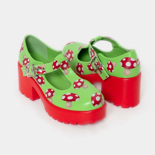 Femme Vert Chaussures Mary Jane Koi Footwear Sai Mushroom Mary Janes 'toad Edition' - DQO-5618252