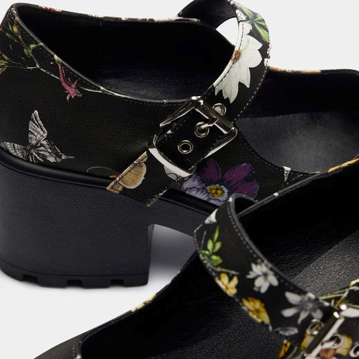 Femme Noir Chaussures Mary Jane Koi Footwear Tira Mary Janes 'floral Edition' - IXW-1683232